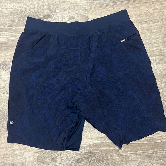Lululemon T.H.E. Short 9" Large Linerless Gravel Dust True Navy Multi - Picture 3 of 4